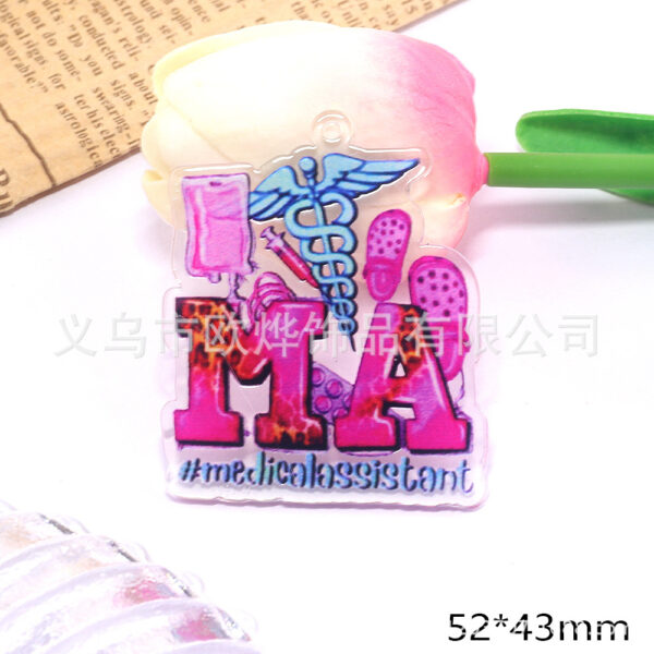oly-d5e72f2bec85913b01696e2764ec2a69 Wholesale Cross-Border New Loose Powder Cartoon Letter Girl Bag Pendant Acrylic Cute DIY Patch Accessories