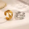 304 Stainless Steel Geometric Ion Plating (IP) 18K Gold Plated Hip-Hop Simple Style Classic Style Waterproof Non Tarnish Gold Silver Open Rings