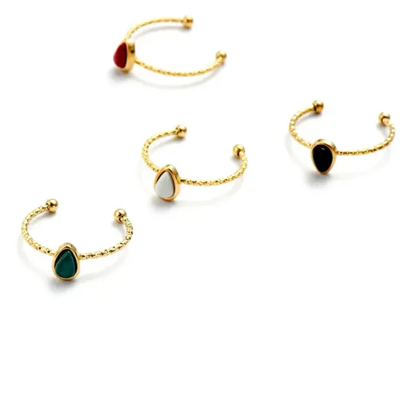 Wholesale PVD Coated 18K Gold Real Gold Plated Water Droplets 304 Stainless Steel Fashion Waterproof Non Tarnish
