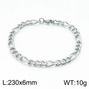 Steel Color 230 * 6mm = Bracelet KB146812-Z