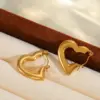 Wholesale 1 Pair Cute Basic Simple Style Irregular Heart Shape Plating 304 Stainless Steel 18K Gold Plated Earrings