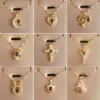 Wholesale Titanium Steel Lady Retro Inlay Moon Heart Shape Cross Zircon Artificial Gemstones Pendant Necklace