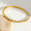 Wholesale Elegant Simple Stainless Steel 18K Gold Embedded Zircon Heart Flower Bracelet Luxury Sexy Fashion Jewelry For Women