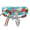 oly-d606c48ff1034516f40ec84c60d50fc4 Wholesale Ethnic Style Bohemian Turquoise Tow Hat Tassel Handmade Multi-layer Bracelet Bracelet