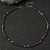 Wholesale fashion Men's hip hop bohemian style turquoise nut shell wooden beads ing necklace men's