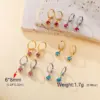 Wholesale 12 Colors Birthstone DIY Jewelry Accessories December Crystal Glass Earrings Birthstone Stud Earrings Unisex Stainless Steel Material