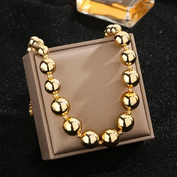 Wholesale Vintage Style Round Solid Color Stainless Steel Plating Necklace