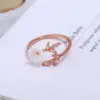Wholesale Simple Style Flower Copper Inlay Zircon Open Ring 1 Piece