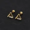 Wholesale 1 Piece Simple Style Commute Geometric Plating Titanium Steel Ear Studs