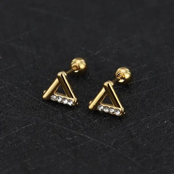 Wholesale 1 Piece Simple Style Commute Geometric Plating Titanium Steel Ear Studs