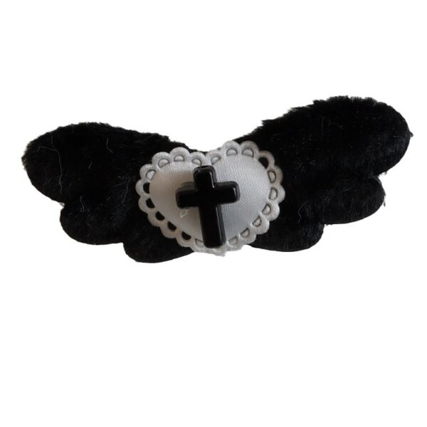 Wholesale White Angel Heart Cross Wings Hairpin Side Clip Sexy Subculture Design Harajuku Style Cute Headdress for Women