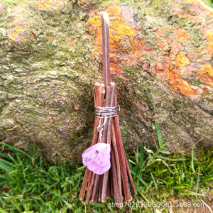 Branch Broom + Amethyst Flower / 10cm
