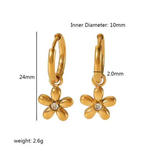 PVD Coated Real Gold Plated 18K Gold Water Droplets Rectangle 304 Stainless Steel Simple Style Waterproof Non Tarnish Drop Earrings