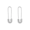 Wholesale Ins Style Paper Clip Copper Inlay Zircon Earrings 1 Pair