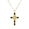 Wholesale PVD Coated Human Cross Titanium Steel Copper Simple Style Commute Waterproof Non Tarnish Titanium Steel Pendant Necklace