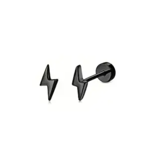 Black / One Size / Lightning Stud Earrings