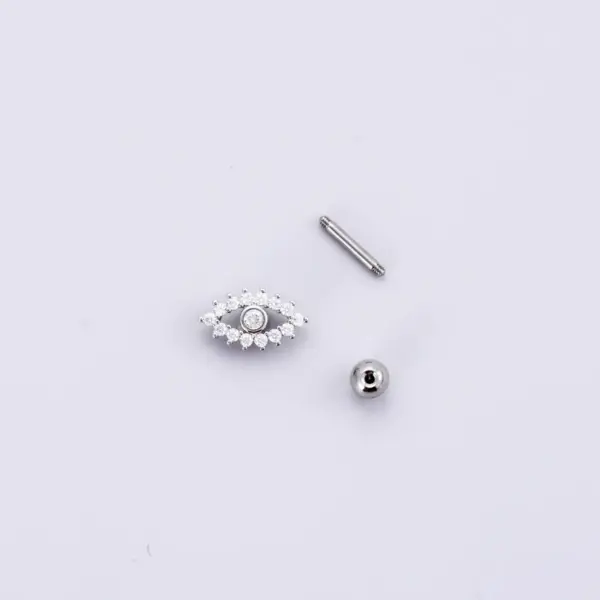 1 Piece Ear Cartilage Rings & Studs Fashion Eye 316L Stainless Steel Copper Plating Inlay Zircon