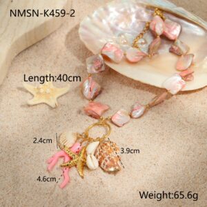 Nmsn-k459-2 new pink octopus necklace / 18K