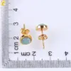 1 Pair Round Natural Stone Natural Stone Ear Studs For Women'S