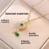 Wholesale Fashion Titanium Steel Necklace For Women Simple Design Zircon Flower Rotating Pendant Bowknot Original Design Jewelry Accessory