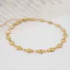 Wholesale Ferroalloy Heart Shape Vacuum Plating Real Gold Plated IG Style Casual Simple Style Waterproof Non Tarnish Handmade Gold Anklet