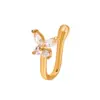 Butterfly Non-pierced Nose Clip Copper Inlaid Zircon U-shaped Nose Ring Nose Pin