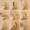 Wholesale Fashion Geometric Snake Butterfly Copper Open Ring Plating Artificial Gemstones Copper Rings