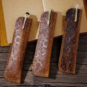 Wholesale Vintage Pencil Case Genuine Leather Knife Case