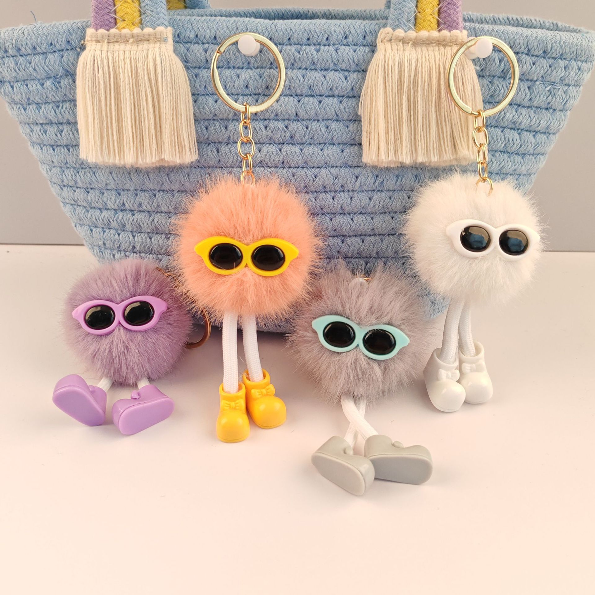 Wholesale Explosive Briquettes Long Legs Doll Pendant Plush Small Gift Bag Keychain All-match Artifact Small Hanging Aessories