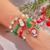 Wholesale Christmas colorful braided polymer clay combination bracelet