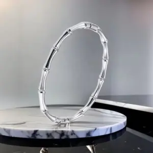 14-B-8 Steel Color Bamboo Bracelet round
