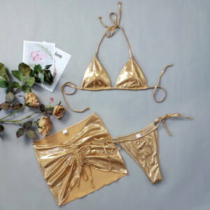 230914 gold shiny three-piece set / S