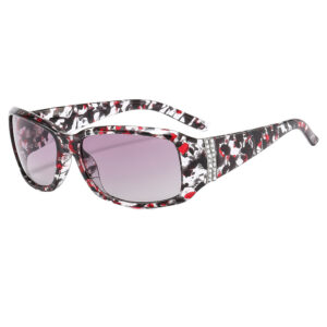 C5 red and black floral frame double gray