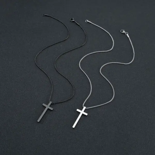 PVD Coated Gold Plated Cross 201 Stainless Steel Fashion Pendant Necklace