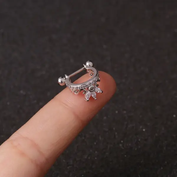Wholesale Ear Cartilage Rings & Studs Fashion U Shape Copper Diamond Zircon