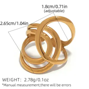 Gold / adjustable / 1 PCs Multi Circle Ring