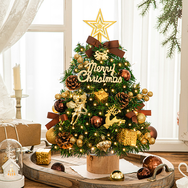 Wholesale Christmas new small red desktop Christmas tree stake ornaments diy material bag decoration Christmas