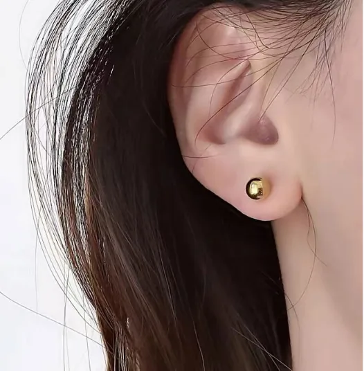 304 Stainless Steel Ball Electroplated Golden Plated Gun Black Plated Fashion Plating Ear Studs