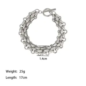 【XKB0168】Watch Chain Bracelet / Steel Color
