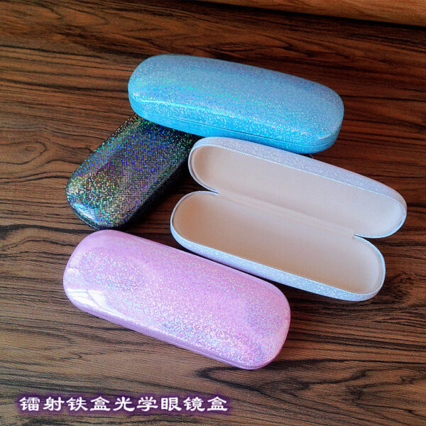 Wholesale Laser Anti-compression Iron Optical Glasses Case Myopia Presbyopic Glasses Case Colored Male and Female Student Storage Box