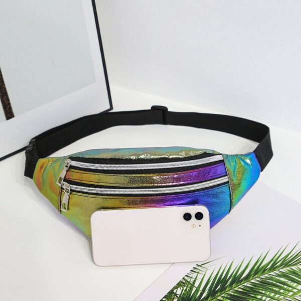 Wholesale Cross-border Women's Waist Bag Wholesale Men's Running Waist Bag Outdoor Cashier Colorful Laser Shoulder Crossbody Mobile Phone Bag