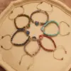 Wholesale Ethnic Style Heart Shape Natural Stone Knitting Bracelets