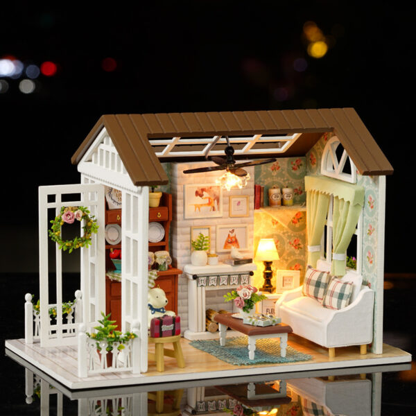 Wholesale Zhiqu House diy House Handmade Assembled Model House Holiday Time Sen Blue Time Good Time