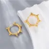 Wholesale PVD Coated Real Gold Plated Round 304 Stainless Steel Hip-Hop Retro Simple Style Waterproof Non Tarnish Hoop Earrings