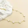 Wholesale Jewelry Simple Style Heart Shape 304 Stainless Steel Shell 14K Gold Plated Chain Stainless Steel Necklaces