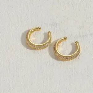 14K Real Gold White Zirconium