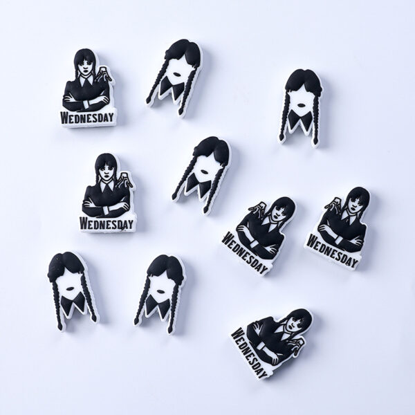 Wholesale 20pcs/pack New Wednesday Silicone Bead DIY Beaded Pen Accessories