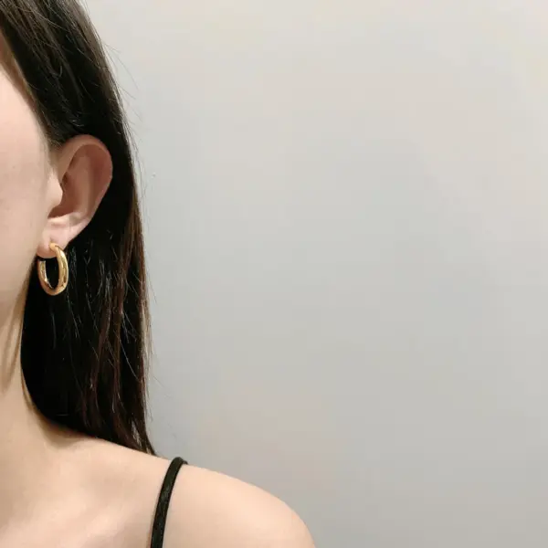 PVD Coated Real Gold Plated 18K Gold Heart 304 Stainless Steel Titanium Steel Waterproof Non Tarnish Earrings