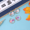 Wholesale Alloy Round Natural Glue Drop Dried Flower Pendant Accessories Handmade DIY Jewelry Earrings Necklace Bracelet Small Hanging Material