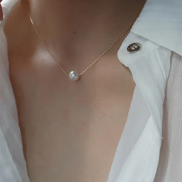 Copper Elegant Pearl Pendant Necklace